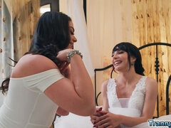 お尻, 美女, 茶髪の, イマラチオ, チン, 女, オッパイの, 結婚式