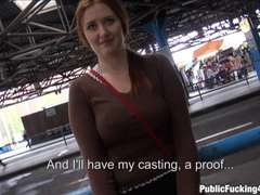 Amateur, Big tits, Busty, Natural, Public, Redhead