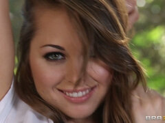 Young girl Riley Reid stripping and posing nude
