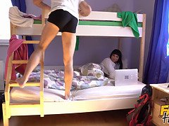 デカパイ, フェラチオ, 茶髪の, イく瞬間, 彼女, Hd, オーガズム, 剃毛