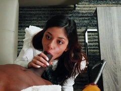 Noire, Sucer une bite, Tir de sperme, Hd, Interracial, Fille latino, Adolescente, Nénés