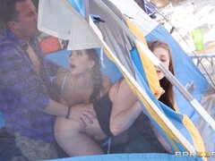 茶髪の, 女 人男 人, オマンコ, 三人