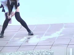 Spied japanese teens pee