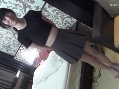 Cute Japanese teen with a flat chest gets naughty with her man
