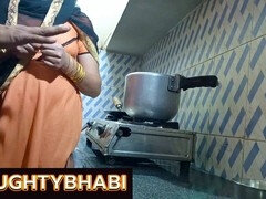 自家製, インド人, キッチン, 淫乱熟女