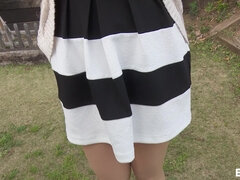 Japanese horny bimbo in pantyhose POV video