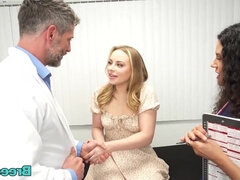 Gros seins, Blonde, Éjaculation interne, Médecin, Hard, Pénis, Chatte, Nénés