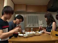 アジア人, フェラチオ, 中出し, 日本人, 淫乱熟女, 母, 赤毛, オッパイの