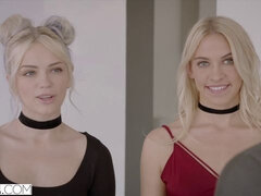 Rubia, Mamada, Estilo perrito, Besar, Pene, Flaco, Adolescente, Trio