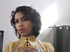 Zwart, Zwart, Dominante vrouw, Fetisj, Latex, Voorbinddildo, Tatoeage, Speelgoed