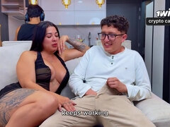 Milf Gets Drilled By The Big Dick Of The Instructor Of Her Stepson, Big Tits Brunete With Big Ass Rides Wildly A Big Cock - Silvana Lee And Zack White