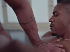Black tattooed rimming stud fucks stud in ass b4 cumshot
