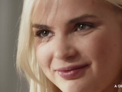Lika Star Tempts with Undress Me Now in Blonde Lesbian Romance