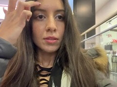 Shopping mall, mall blowjob, risky public