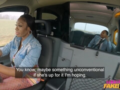 Ebony driver with massive booty gives a wild ride to her passenger