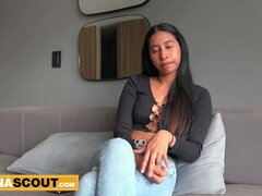 Thick Boobies 18yo Latina Model Disrobed & Drilled In Faux Amateur Casting