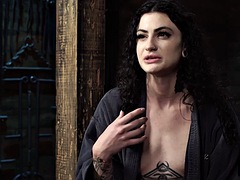 Submissive tattooed 19 year old slut dominated by a BDSM guy