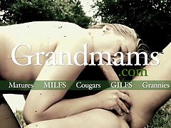 Dirty Grandma Makes Me Cum in the Backyard