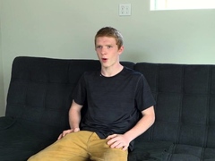 Office audition freckled amateur in solo