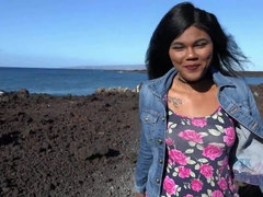 Plage, Gros cul, Bikini, Noire, Robe, Noir ébène, Pov, Maigrichonne
