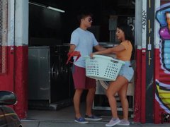 Cul, Gros cul, Plantureuse, Voiture, Hard, Fille latino, De plein air, Public