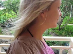 Bad, Strand, Blondine, Freundin, Zierlich, Weibliche ejakulation, Titten, Vibrator
