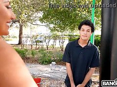 デカパイ, フェラチオ, 茶髪の, バック, 異人種間, 淫乱熟女, オマンコ, 剃毛