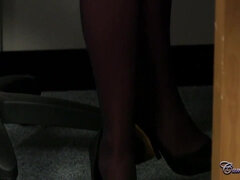 Gros cul, Gros seins, Sucer une bite, Brunette brune, Queue, Faciale, Lunettes, Adolescente