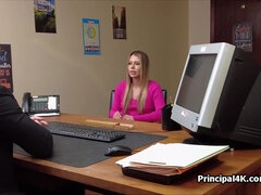Enthousiasteling, Blond, Pijpbeurt, Oudere vrouw, Hondjeshouding, Hd, Kantoor, Vrouw