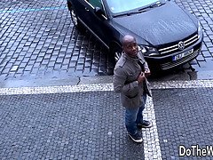 Cuckold husband licks pussy of wife while his wife Caterine Love takes BBC in ass