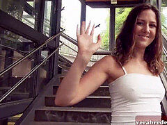 Amateur, Universidad, Alemán, Al aire libre, Pov, Público, Flaco, Adolescente