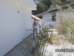 Hot ebony teen in town meets white dick & gets her mouth and pussy filled with it