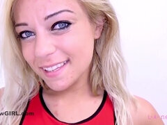 Blondine, Blasen, Spermaladung, Einschiebung, Orgasmus, Pov, Ablutschen, Spielzeuge