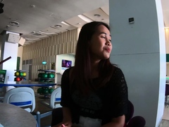 Thai GF bowling and fun at home after