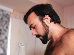 アナル, 舐める尻, 浴室, デカパイ, フェラチオ, マッサージ, シーメール, スパンキング