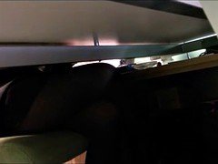 Black Pantyhose under table