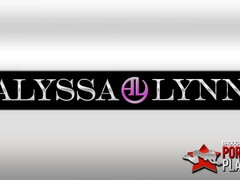 Busty redhead mature hoe Alyssa Lynn rubbing shaved outie - big fake tits