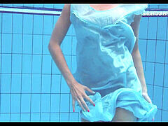 エロティック, ソフトコア, オッパイの, 水中