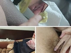 Grosser arsch, Handjob, Masturbation, Milf, Nackt, Orgasmus, Zierlich, Strümpfe