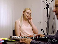 Vorstellungsgespräch, Blondine, Hd, Geld, Büro, Realität, Rasiert, Sohn