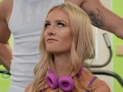 お尻, 黒人, ブロンド, フェラチオ, ボンデージ, バック, ジム, オマンコ