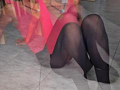 Bikini, Schwarz, Crossdresser, Schwarz, Fetisch, Lingerie, Nylon, Solo