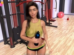 Américain, Grossier, Jeux, Gym, Maigrichonne, Sport