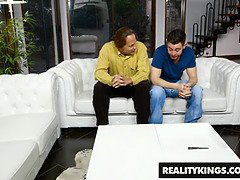 お尻, 美人, ブロンド, 巨乳な, エロ熟女, なめる, オマンコ, 三人