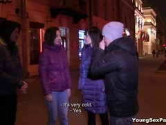 フェラチオ, 茶髪の, カップル, フォアサム, 彼女, グループ, オマンコ, ティーン