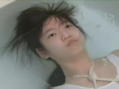 Japanese girl breath holding