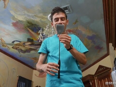 美女, フェラチオ, 茶髪の, 手コキする, ハードコア, 怪物, 現実, オッパイの