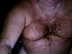 Grandpa cum on webcam