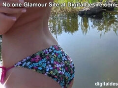 Tussi, Bikini, Frau, Hd, Orgasmus, Im freien, Muschi, Solo