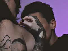 デカパイ, 巨乳な, カップル, エロティック, 彼女, レズビアン, オマンコ, ソフトコア